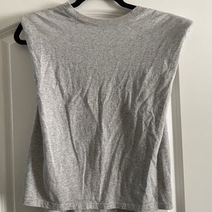 Babaton grey shoulder pad tank